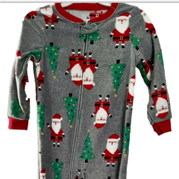 Carter’s Toddler Boys Christmas Santa Claus Footed Pajamas 3T Set of 2 New w/Tag - Picture 3 of 4